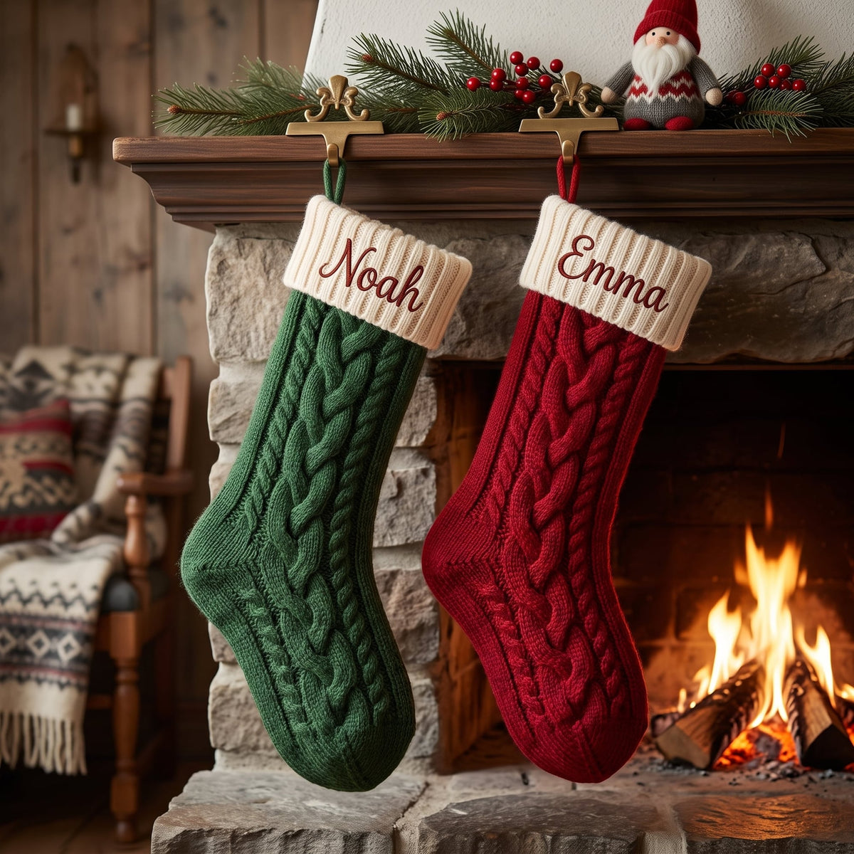 Junibo Christmas Stocking with Name